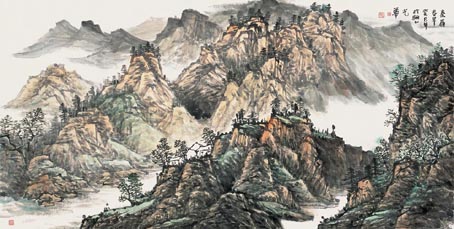 秦岭早春 尺寸136cmx68cm