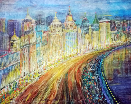 《夜申》65×70cm