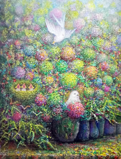 《花鸟》80×60cm