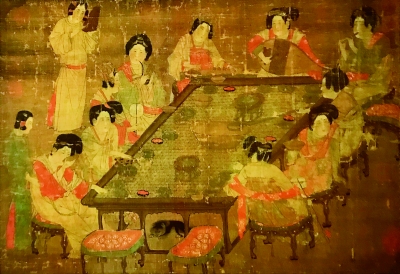 宫乐图(国画) 佚名 唐 台北故宫博物院藏